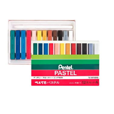 Estojo Giz Pastel Seco C/12 Ga-12ad Pentel